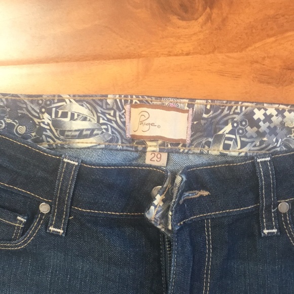 Paige boot cut jeans in dark wash barely worn - Picture 2 of 3